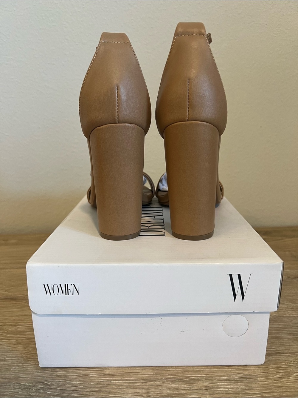 DREAM PAIRS Hi-Chunk High Heel Pump Sandals Nude PU Size 5.5 Block Heel NWB⁠ - Picture 4 of 14